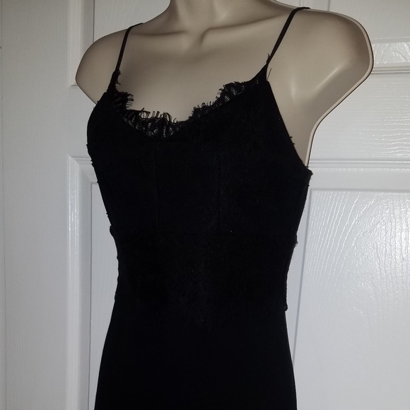 black lace spaghetti strap dress